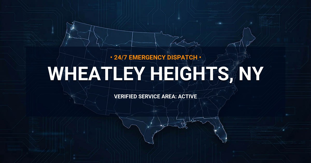 Emergency Plumbing Dispatch Map for Plumbing Services: Wheatley Heights, NY