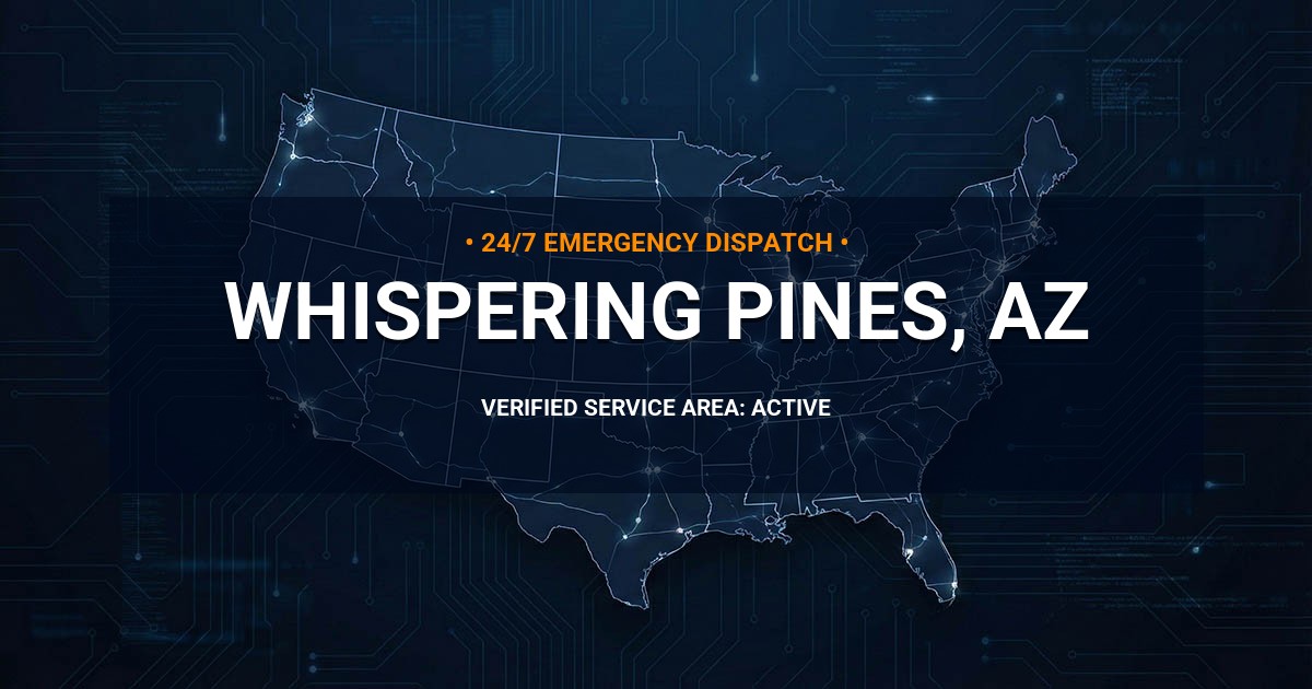 Emergency Plumbing Dispatch Map for Plumbing Services: Whispering Pines, AZ