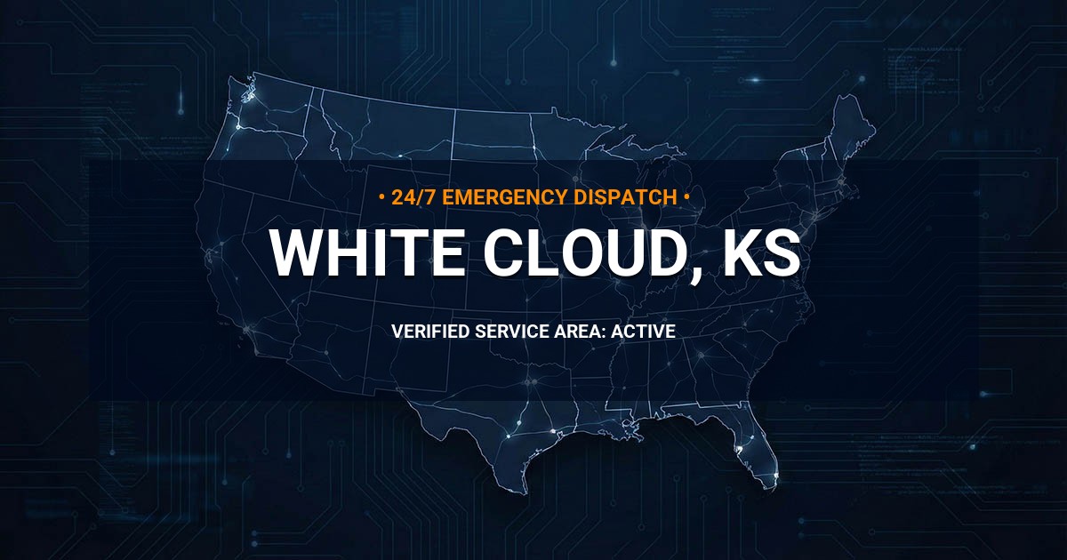 Emergency Plumbing Dispatch Map for Plumbing Services: White Cloud, KS