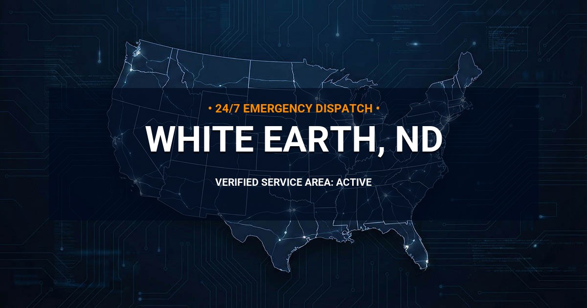 Emergency Plumbing Dispatch Map for Plumbing Services: White Earth, ND