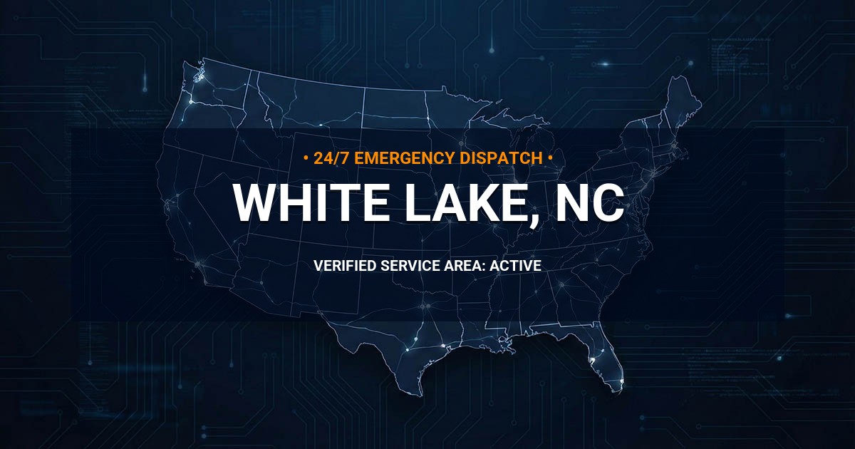 Emergency Plumbing Dispatch Map for Plumbing Services: White Lake, NC