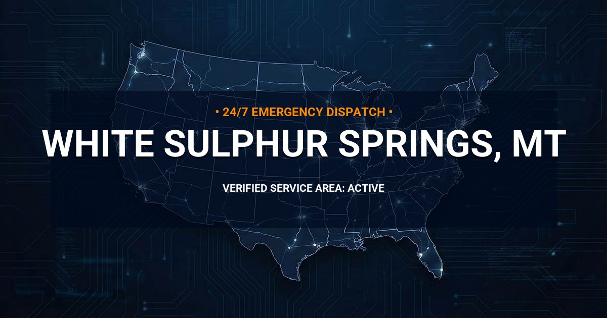 Emergency Plumbing Dispatch Map for Plumbing Services: White Sulphur Springs, MT