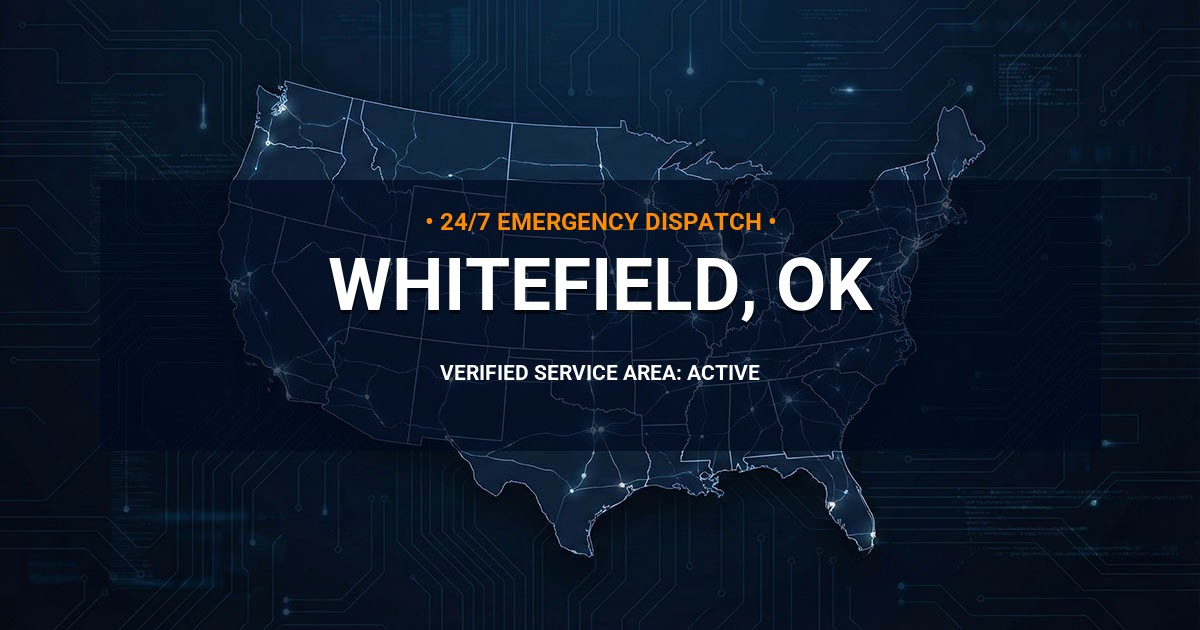 Emergency Plumbing Dispatch Map for Plumbing Services: Whitefield, OK