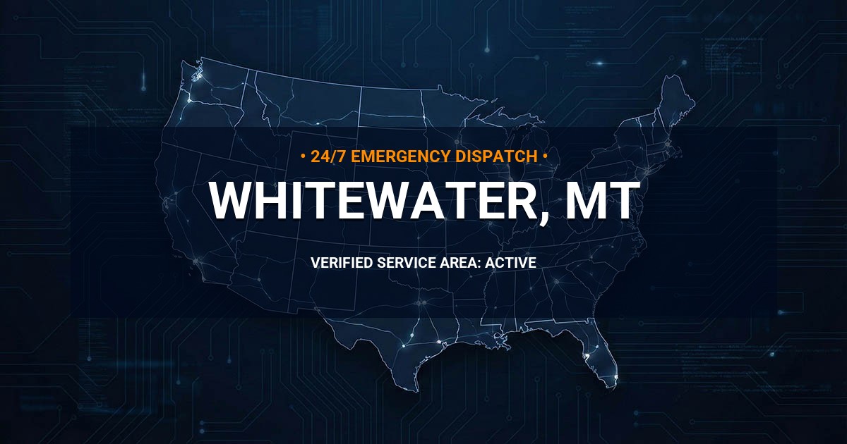 Emergency Plumbing Dispatch Map for Plumbing Services: Whitewater, MT