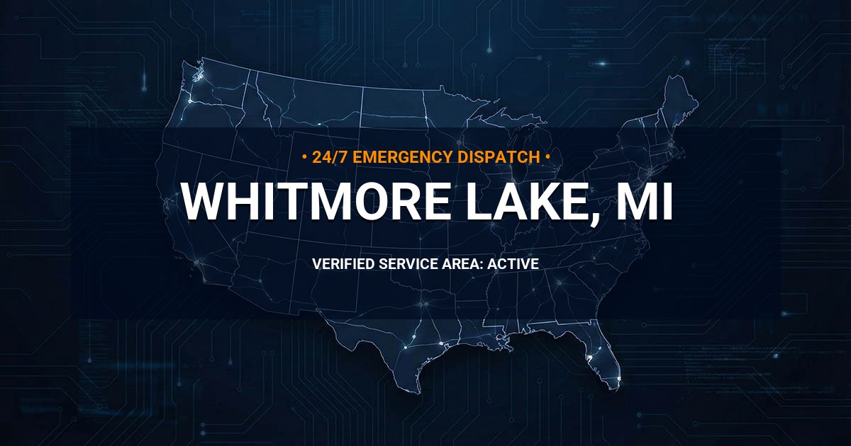 Emergency Plumbing Dispatch Map for Plumbing Services: Whitmore Lake, MI