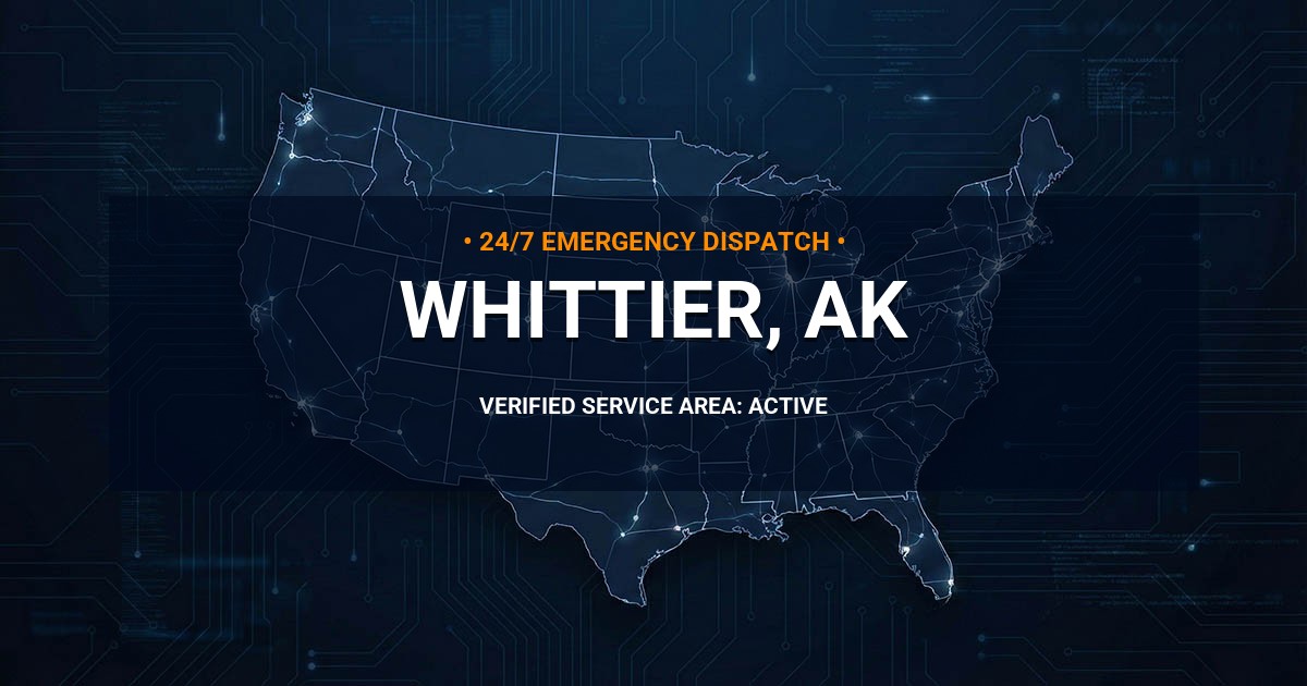 Emergency Plumbing Dispatch Map for Plumbing Services: Whittier, AK