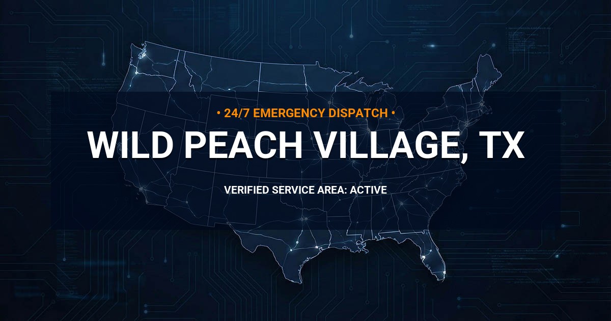 Emergency Plumbing Dispatch Map for Plumbing Services: Wild Peach Village, TX