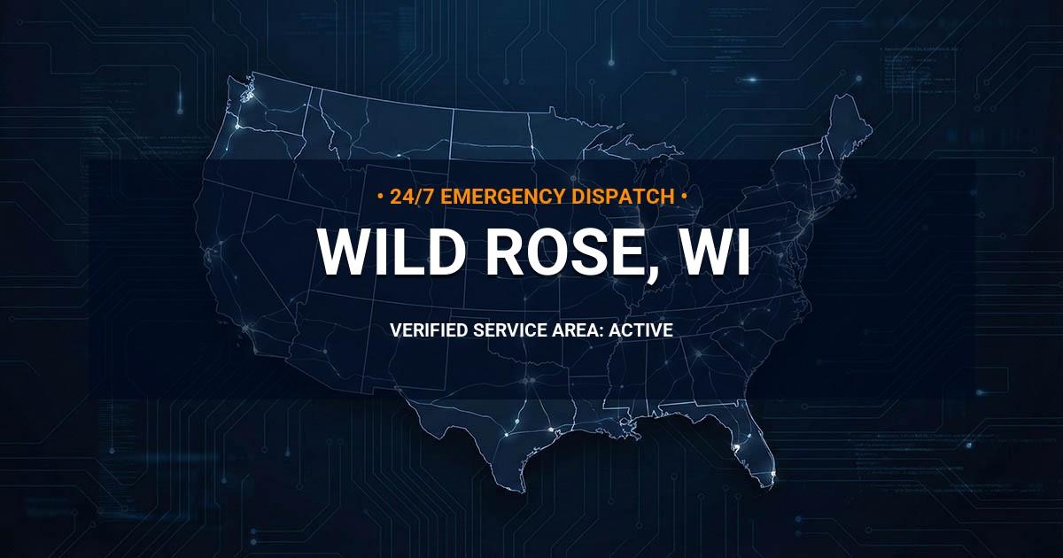 Emergency Plumbing Dispatch Map for Plumbing Services: Wild Rose, WI
