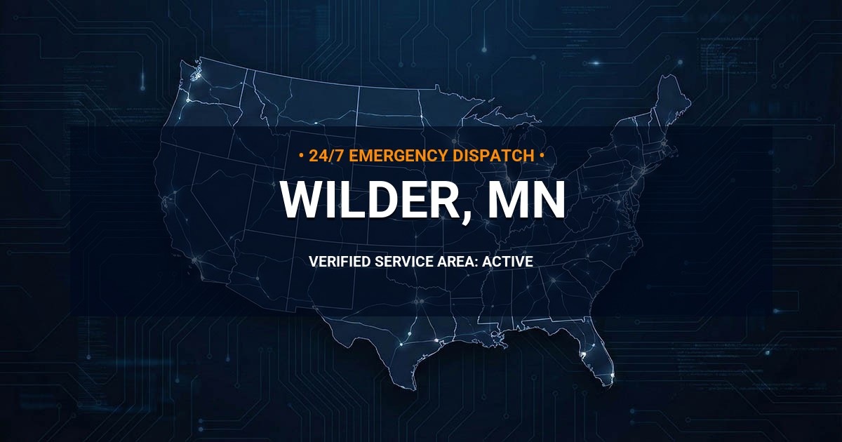 Emergency Plumbing Dispatch Map for Plumbing Services: Wilder, MN