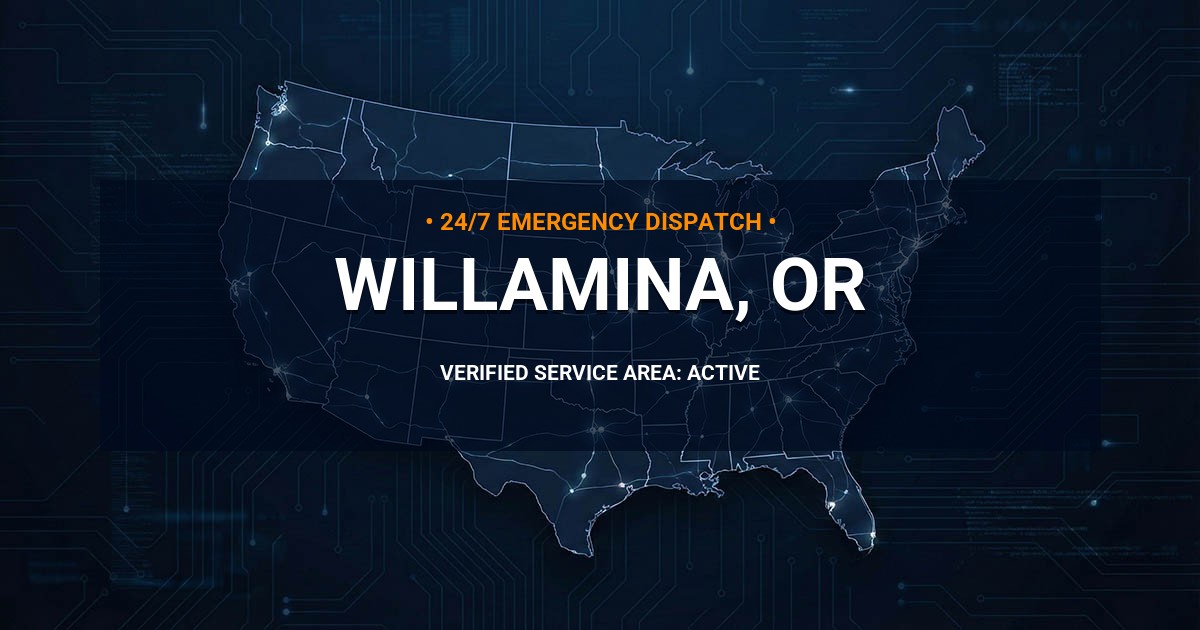 Emergency Plumbing Dispatch Map for Plumbing Services: Willamina, OR