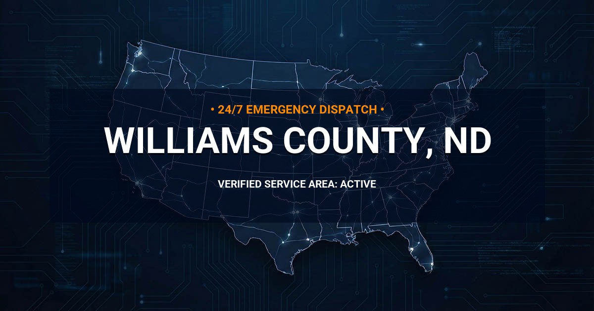 Emergency Plumbing Dispatch Map for Williams County Plumbing Logistics