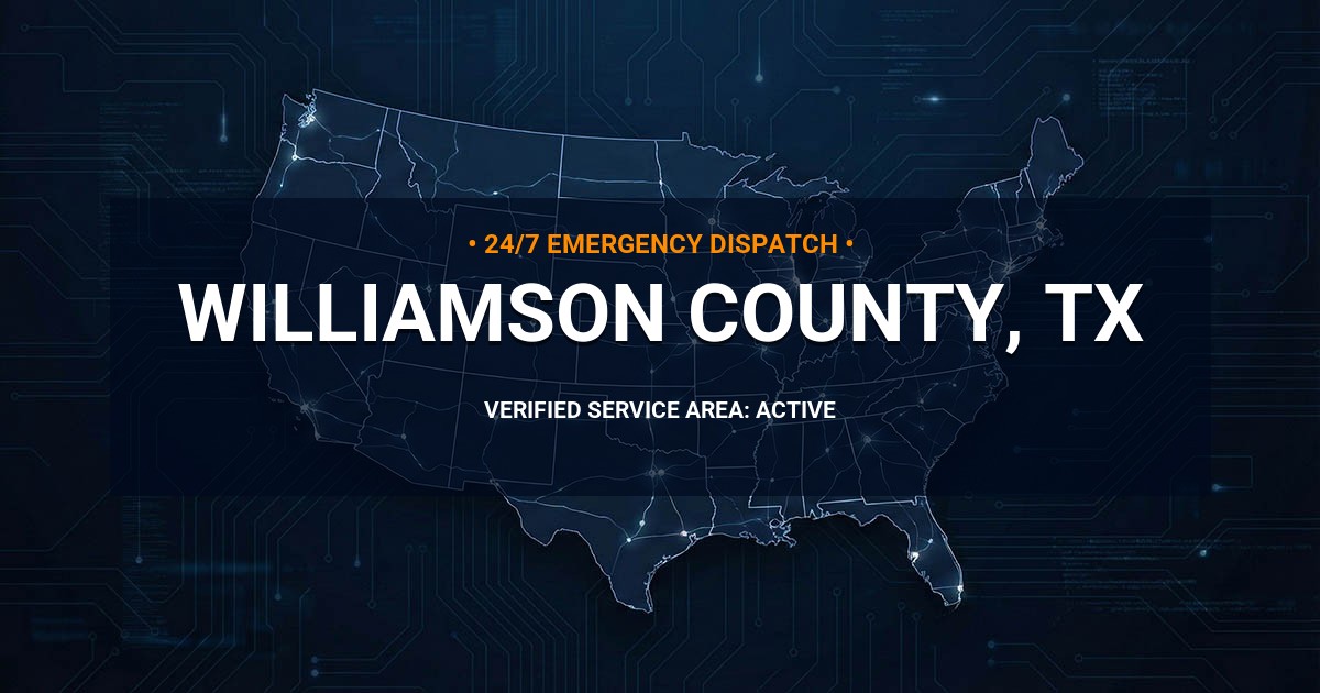 Emergency Plumbing Dispatch Map for Williamson County Plumbing Logistics