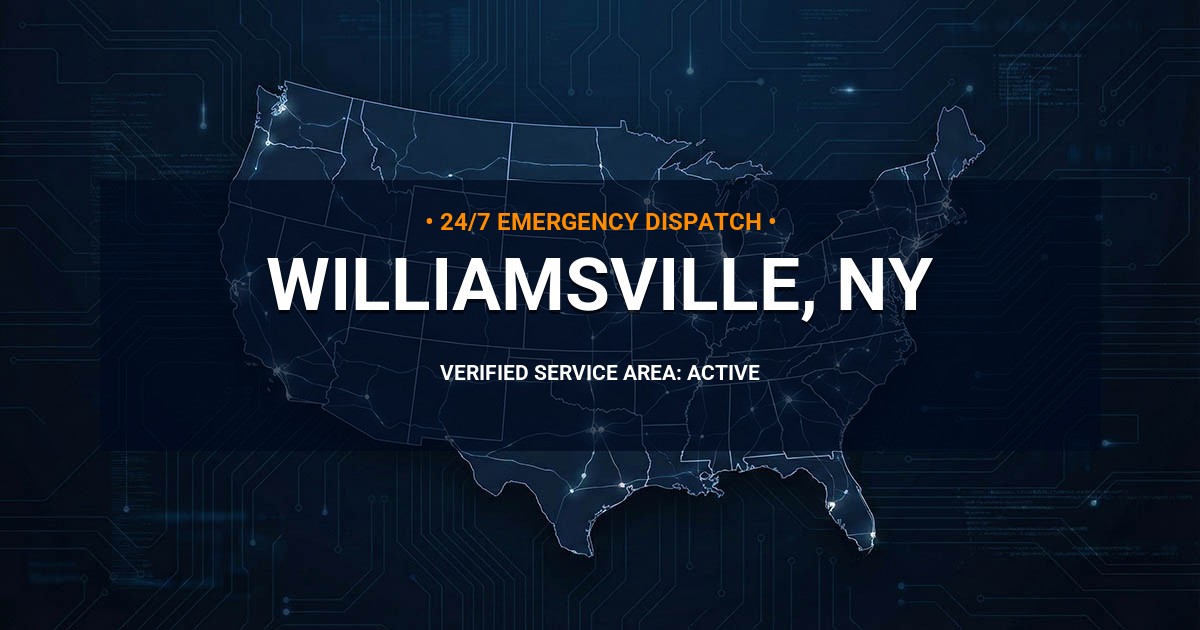 Emergency Plumbing Dispatch Map for Plumbing Services: Williamsville, NY