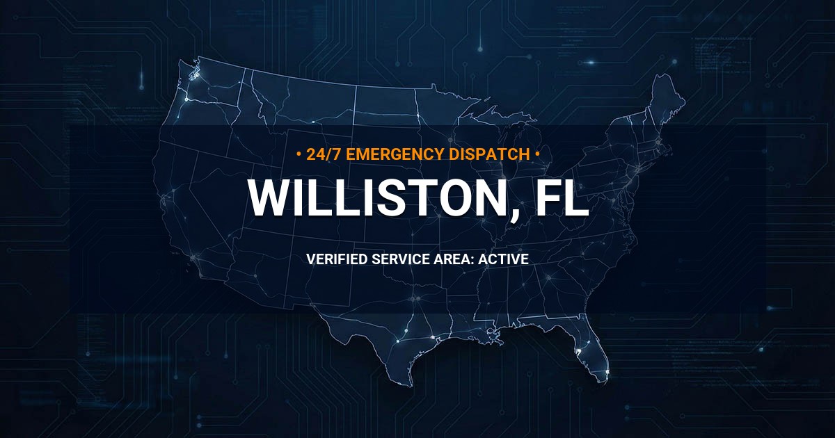 Emergency Plumbing Dispatch Map for Plumbing Services: Williston, FL