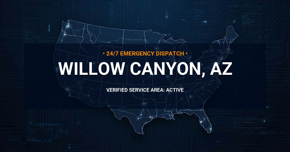 Emergency Plumbing Dispatch Map for Plumbing Services: Willow Canyon, AZ