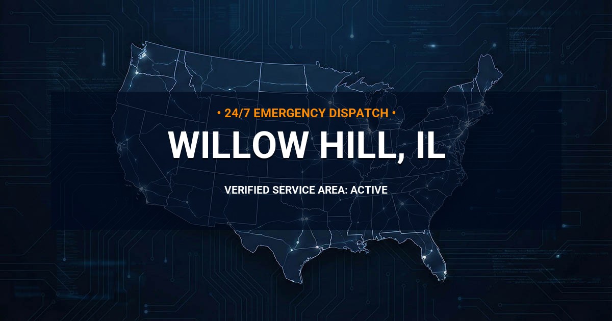 Emergency Plumbing Dispatch Map for Plumbing Services: Willow Hill, IL