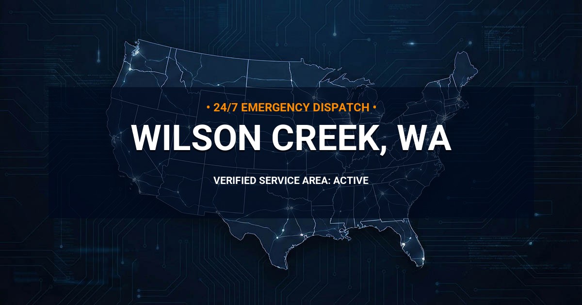 Emergency Plumbing Dispatch Map for Plumbing Services: Wilson Creek, WA