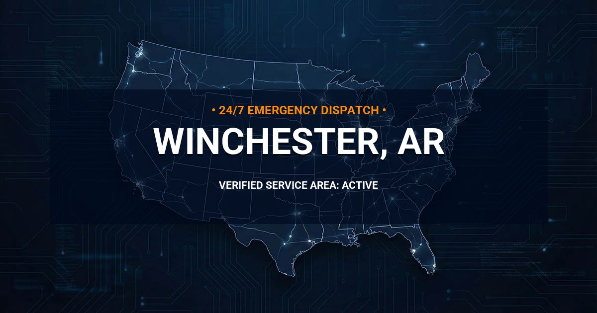 Emergency Plumbing Dispatch Map for Plumbing Services: Winchester, AR