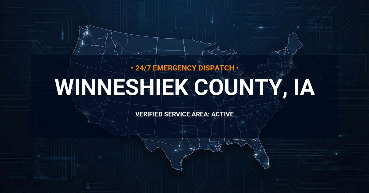 Emergency Plumbing Dispatch Map for Winneshiek County Plumbing Logistics