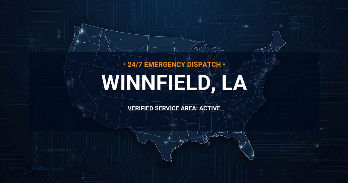 Emergency Plumbing Dispatch Map for Plumbing Services: Winnfield, LA