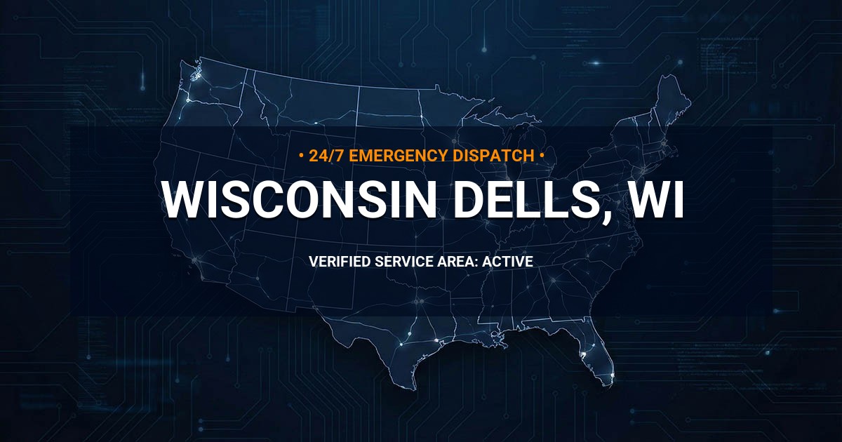 Emergency Plumbing Dispatch Map for Plumbing Services: Wisconsin Dells, WI