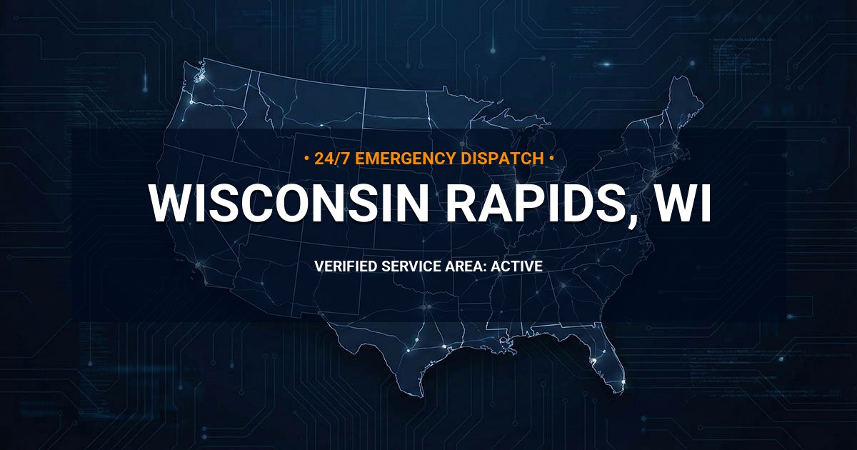 Emergency Plumbing Dispatch Map for Plumbing Services: Wisconsin Rapids, WI