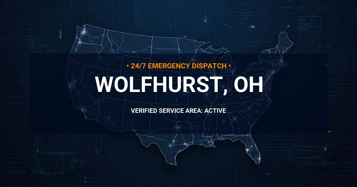 Emergency Plumbing Dispatch Map for Plumbing Services: Wolfhurst, OH
