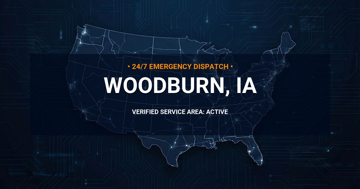 Emergency Plumbing Dispatch Map for Plumbing Services: Woodburn, IA