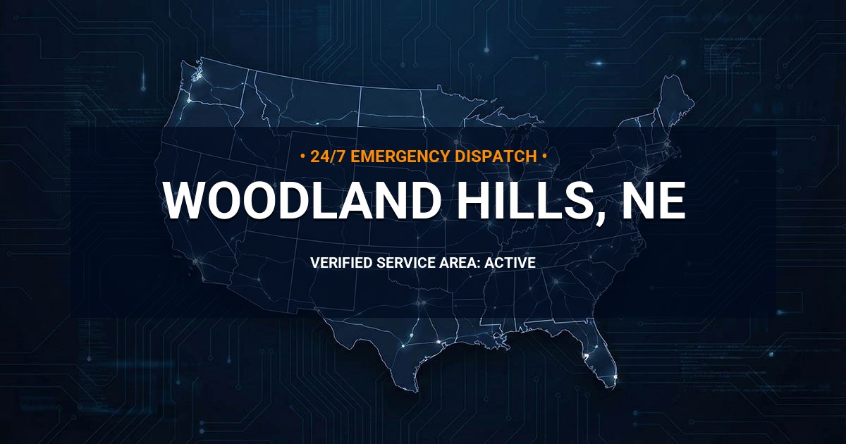 Emergency Plumbing Dispatch Map for Plumbing Services: Woodland Hills, NE