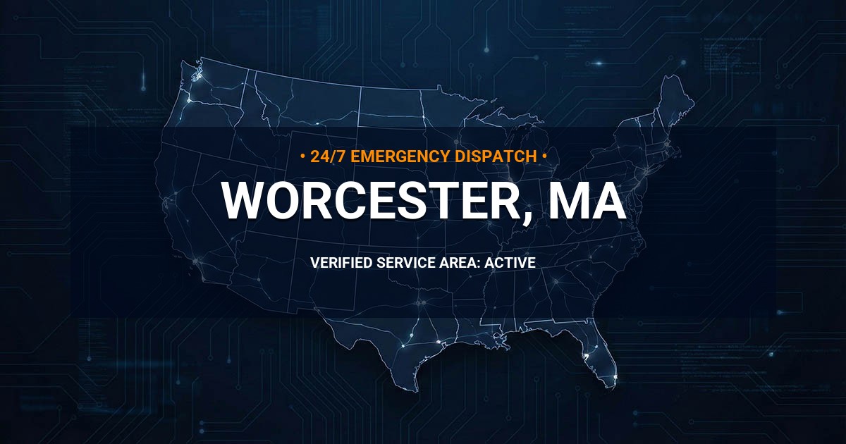 Emergency Plumbing Dispatch Map for Plumbing Services: Worcester, MA