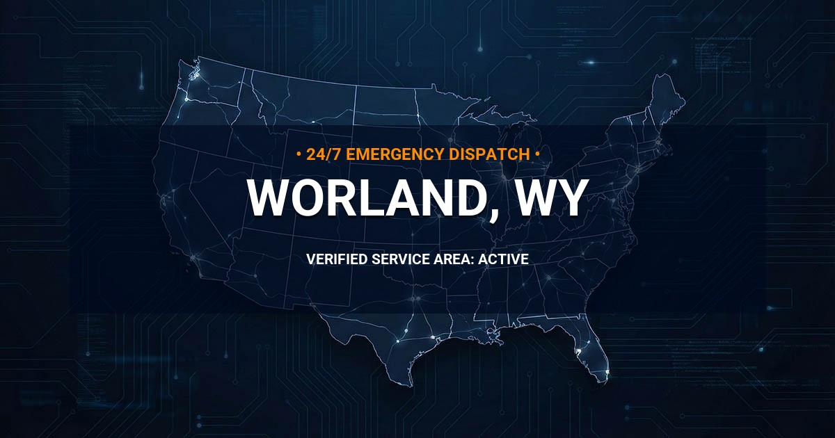 Emergency Plumbing Dispatch Map for Plumbing Services: Worland, WY