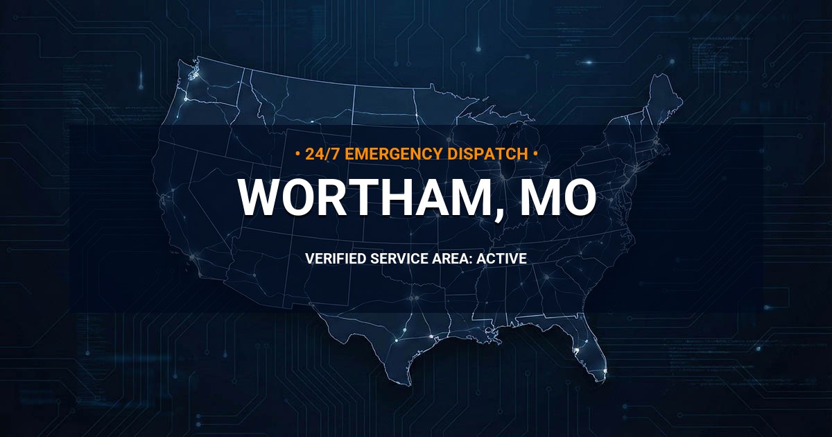 Emergency Plumbing Dispatch Map for Plumbing Services: Wortham, MO