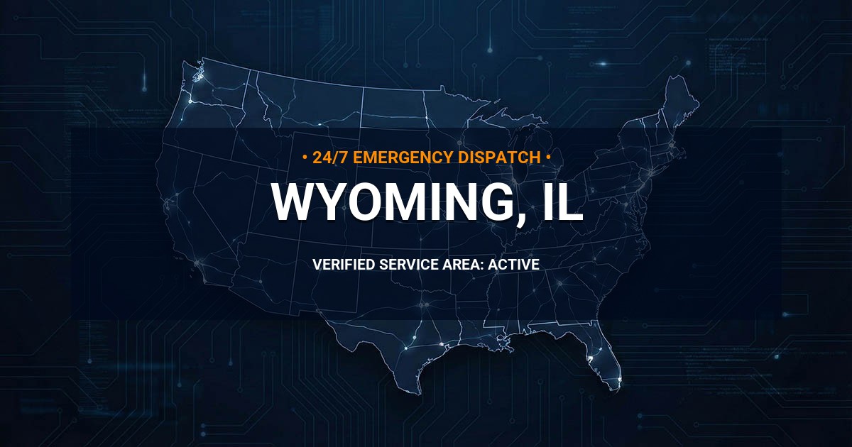 Emergency Plumbing Dispatch Map for Plumbing Services: Wyoming, IL