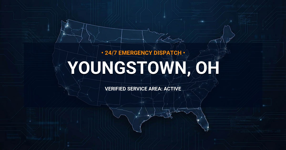 Emergency Plumbing Dispatch Map for Plumbing Services: Youngstown, OH