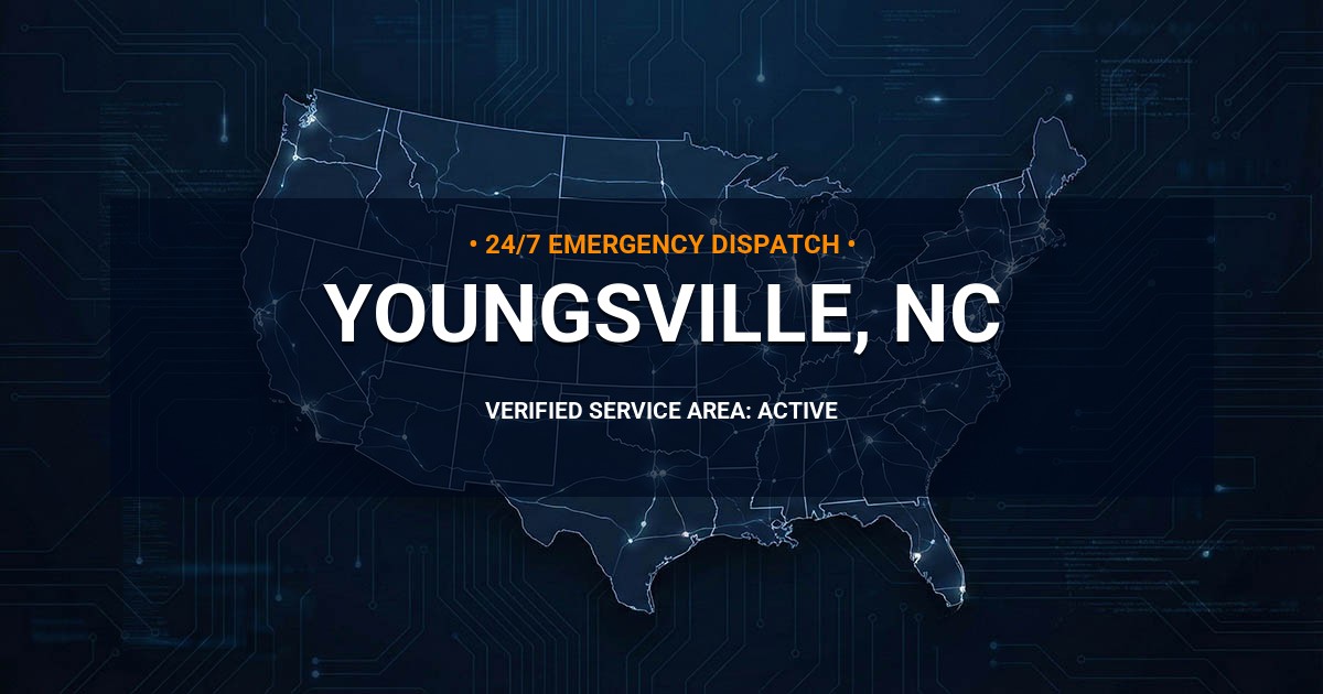 Emergency Plumbing Dispatch Map for Plumbing Services: Youngsville, NC